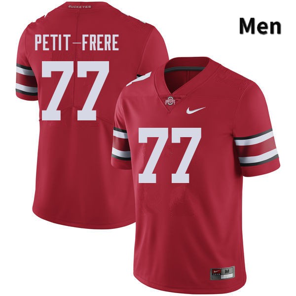 Ohio State Buckeyes Nicholas Petit-Frere Men's #77 Red Authentic Stitched College Football Jersey